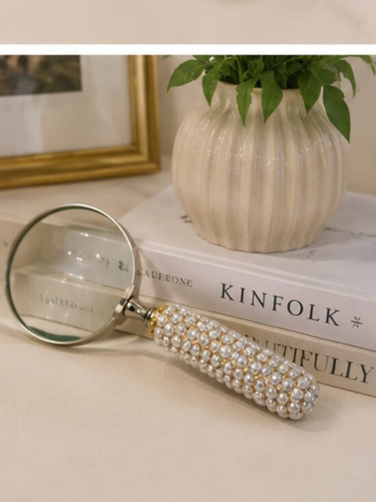 Other - Pearl Handle Magnifying Glass | Elegant Desk Accessory / Vanity Décor